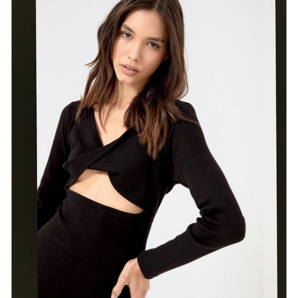 NWT Nasty gal ribbed twist front bodycon maxi dress - Picture 2 of 9